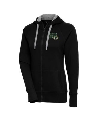 Women's Black Green Bay Packers Victory Full-Zip Hoodie