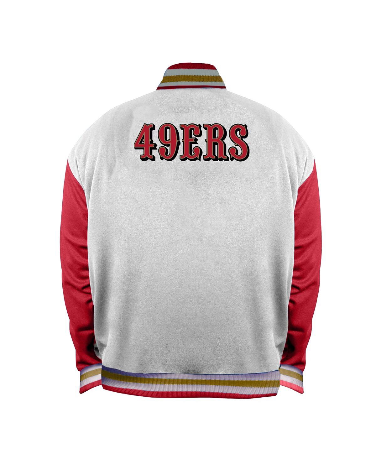 Mitchell & Ness Women's White San Francisco 49ers Plus Size Full-snap Satin Jacket In White