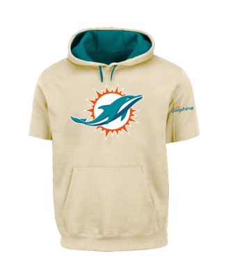 Profile - Men's Oatmeal Miami Dolphins Big Tall Chest Print and Logo Short Sleeve Pullover Hoodie