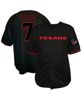 Fanatics - Men's C.J. Stroud Black Houston Texans Big Tall Baseball Button-Up Shirt