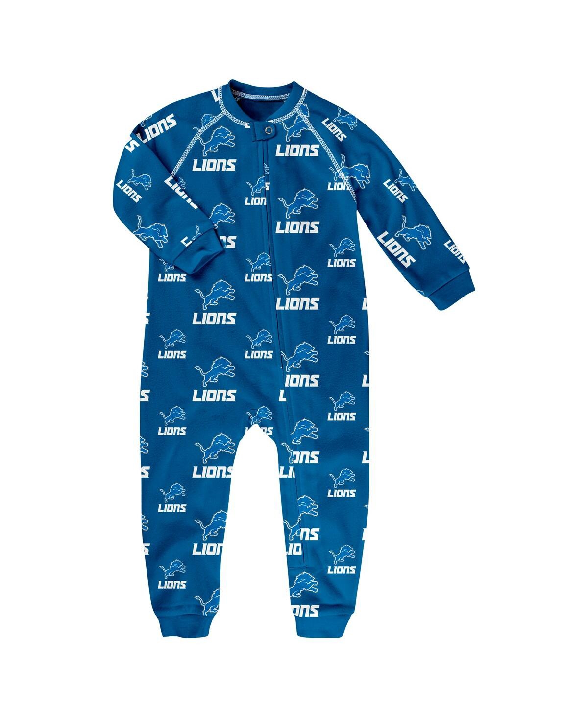 Outerstuff Toddler Blue Detroit Lions Allover Print Raglan Full-zip Jumper In Blue