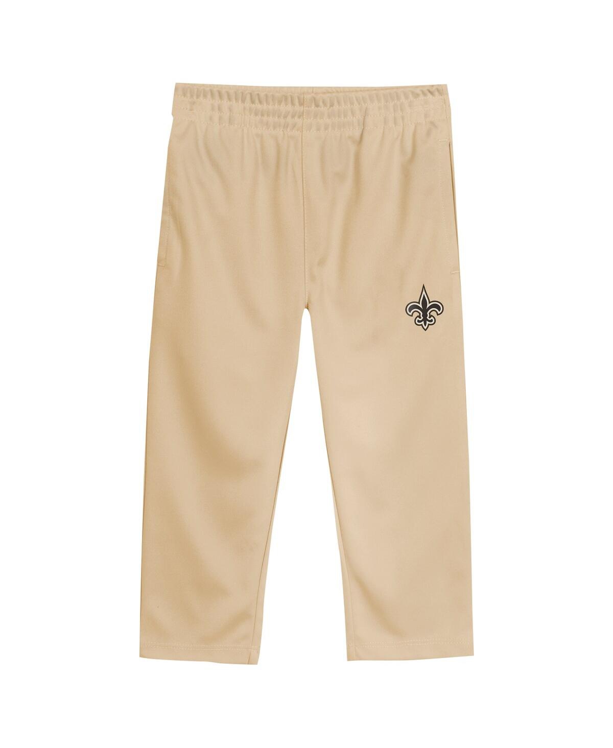 Outerstuff Toddler 2-piece Black/vegas Gold New Orleans Saints Red Zone V-neck T-shirt And Pants Set In Neutral