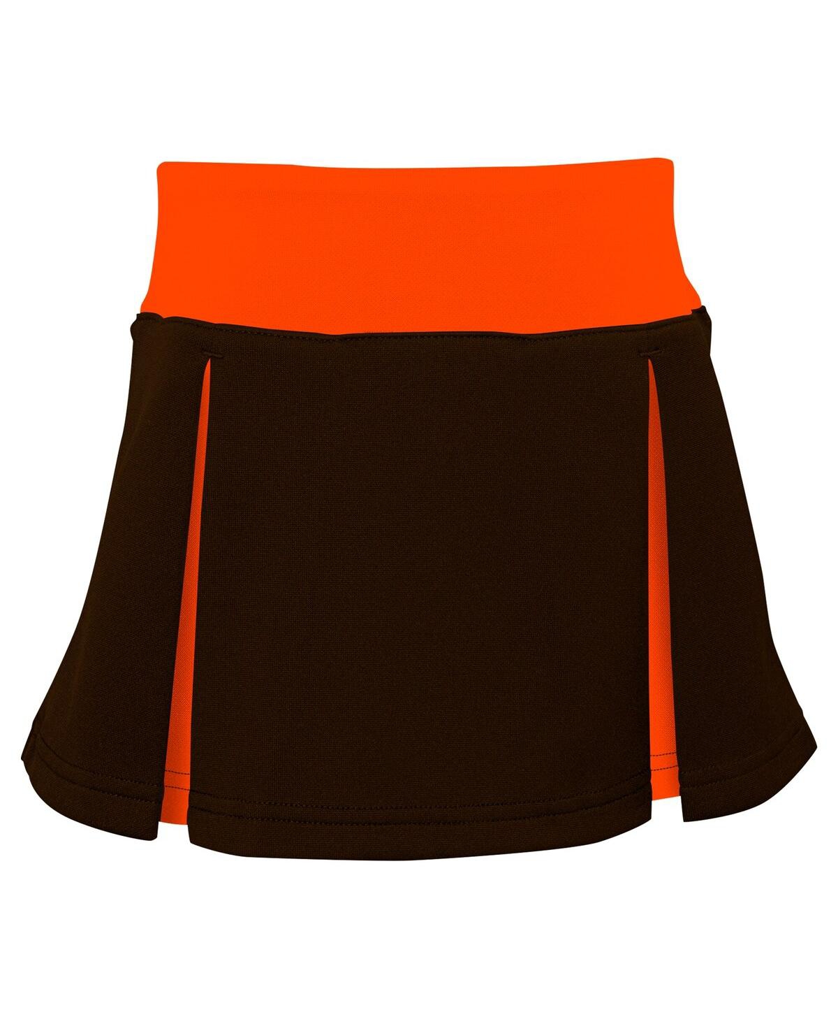 Outerstuff Girls Preschool 2-Piece Brown Cleveland Browns Spirit Cheerleader Set with Bloomers