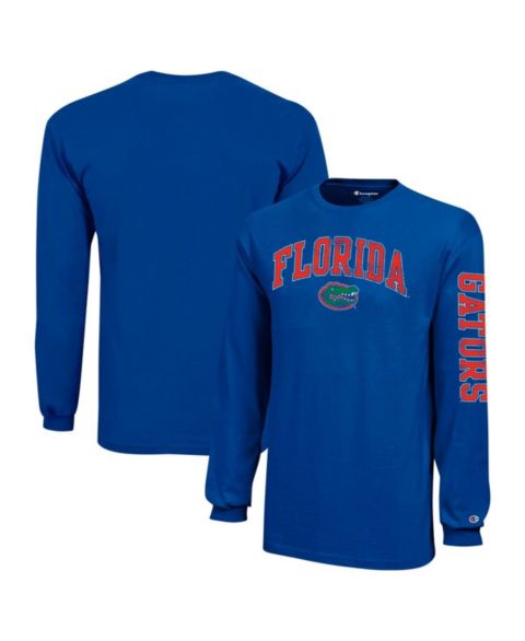 Детская футболка Champion Royal Florida Gators Distressed Arch Over Logo Long Sleeve