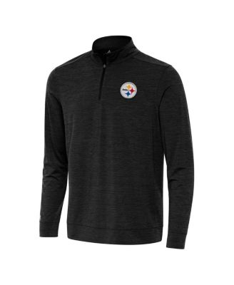 Men's Heather Black Pittsburgh Steelers Bright Quarter-Zip Sweatshirt