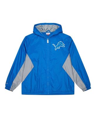 Mitchell & Ness - Men's Blue Detroit Lions Playmaker Full-Zip Windbreaker Jacket