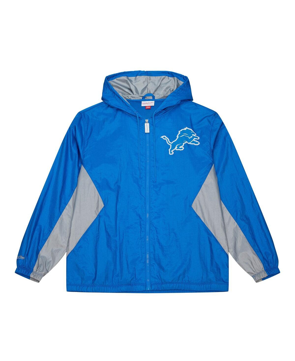 Mitchell & Ness Men's Blue Detroit Lions Playmaker Full-zip Windbreaker Jacket In Blue