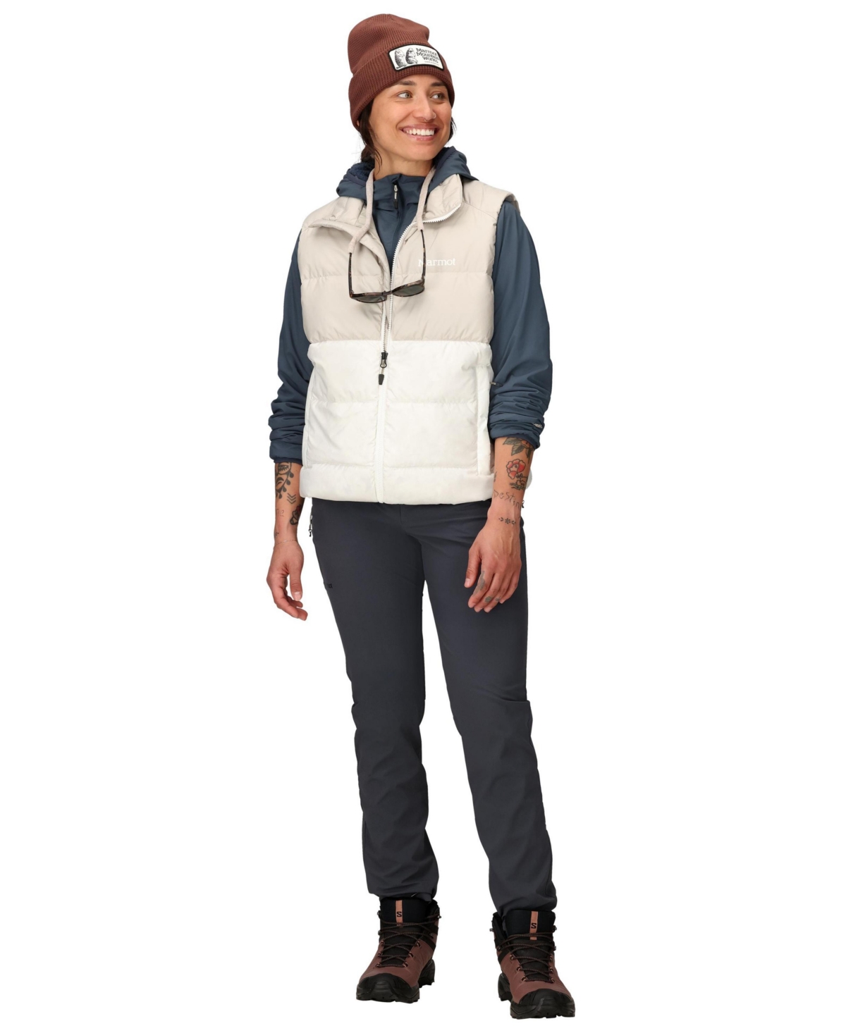 Marmot Women's Guides Down Puffer Sleeveless Vest In Brown