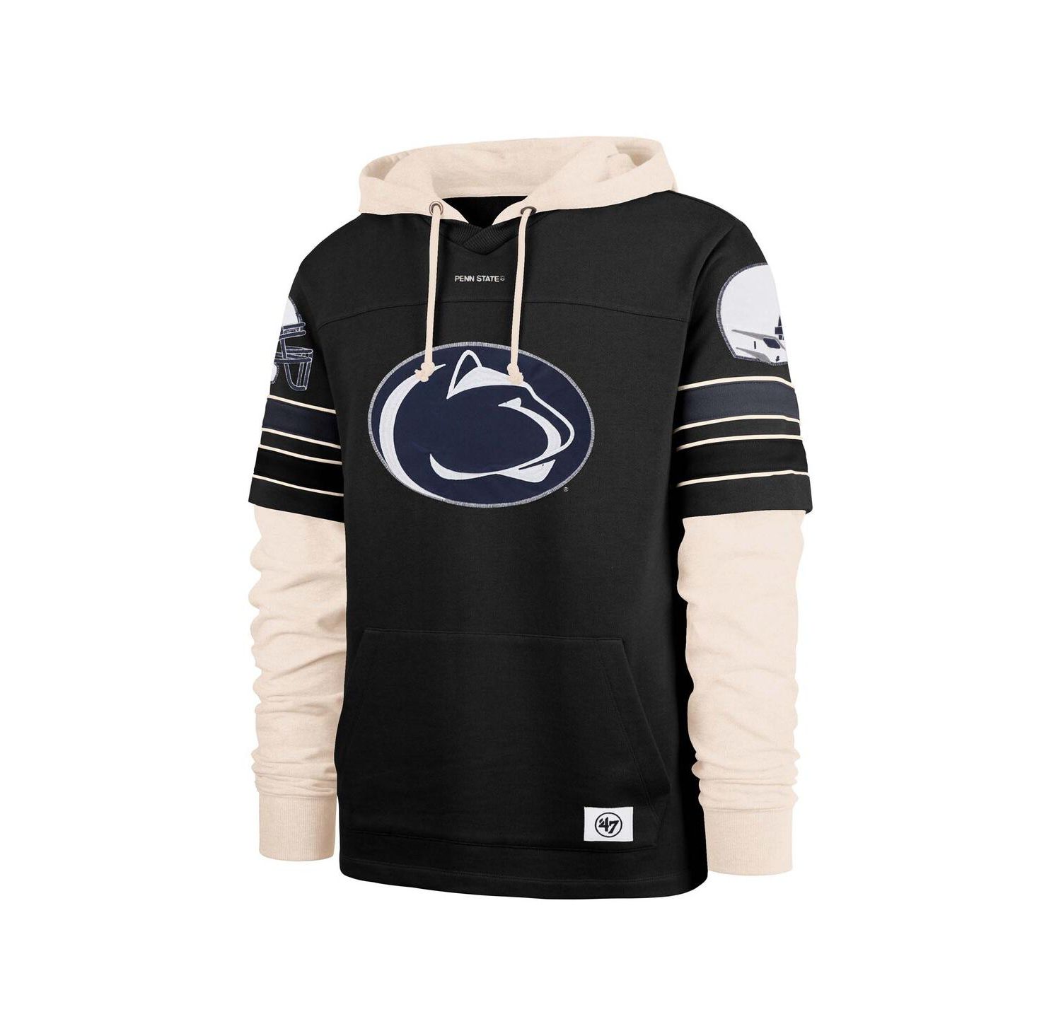 Men's Black Penn State Nittany Lions Split Zone Cornerback Lacer Pullover Hoodie