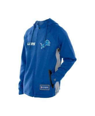 Men's Blue Detroit Lions Combine Authentic Raglan Scuba Full-Zip Hoodie