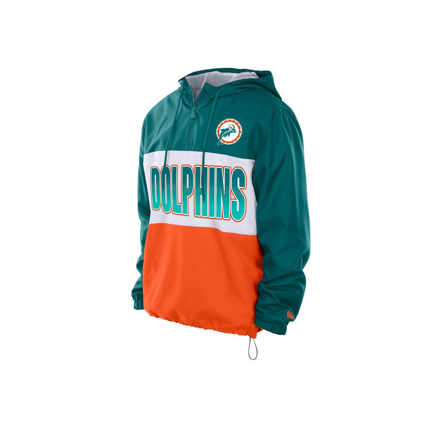 Men's Aqua Miami Dolphins Ripstop Quarter-Zip Hooded Windbreaker
