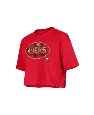 Girls Scarlet San Francisco 49ers Flip Sequin Boxy T-Shirt