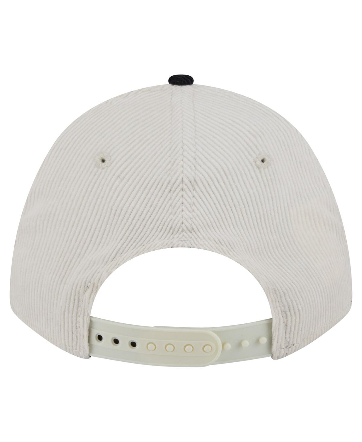 New Era Men's Cream/navy Chicago Bears Bear Two-tone Sided Corduroy 9forty A-frame Adjustable Hat In Multi