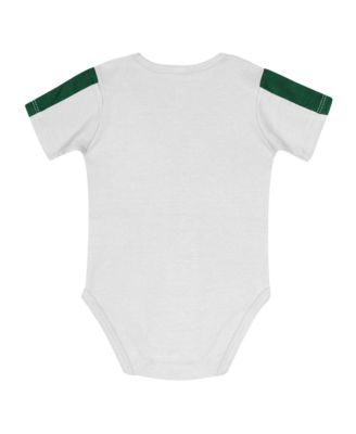 Baby Boys and Girls 3-Piece Green/White Michigan State Spartans Double Down Bodysuit and Pants Set