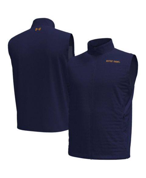 Мужской жилет Under Armour Navy Notre Dame Fighting Irish Drive Pro Storm Full-Zip Sweater Vest