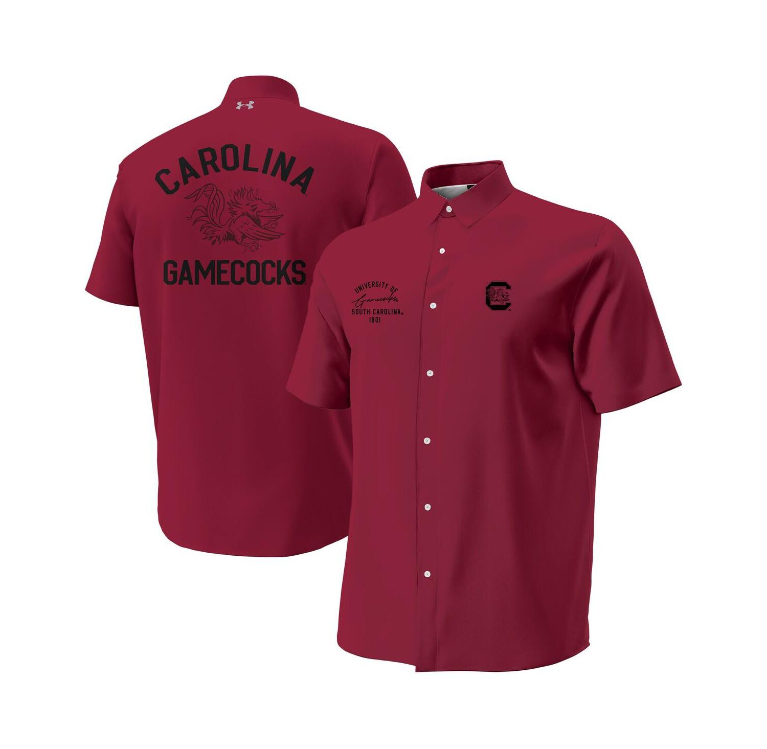 Men's Garnet South Carolina Gamecocks Gameday ArmourFuse Camp Button-Up Shirt