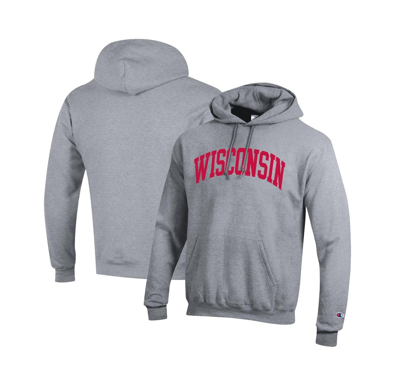 Men's Red Wisconsin Badgers Basic Arch Fleece Pullover Hoodie