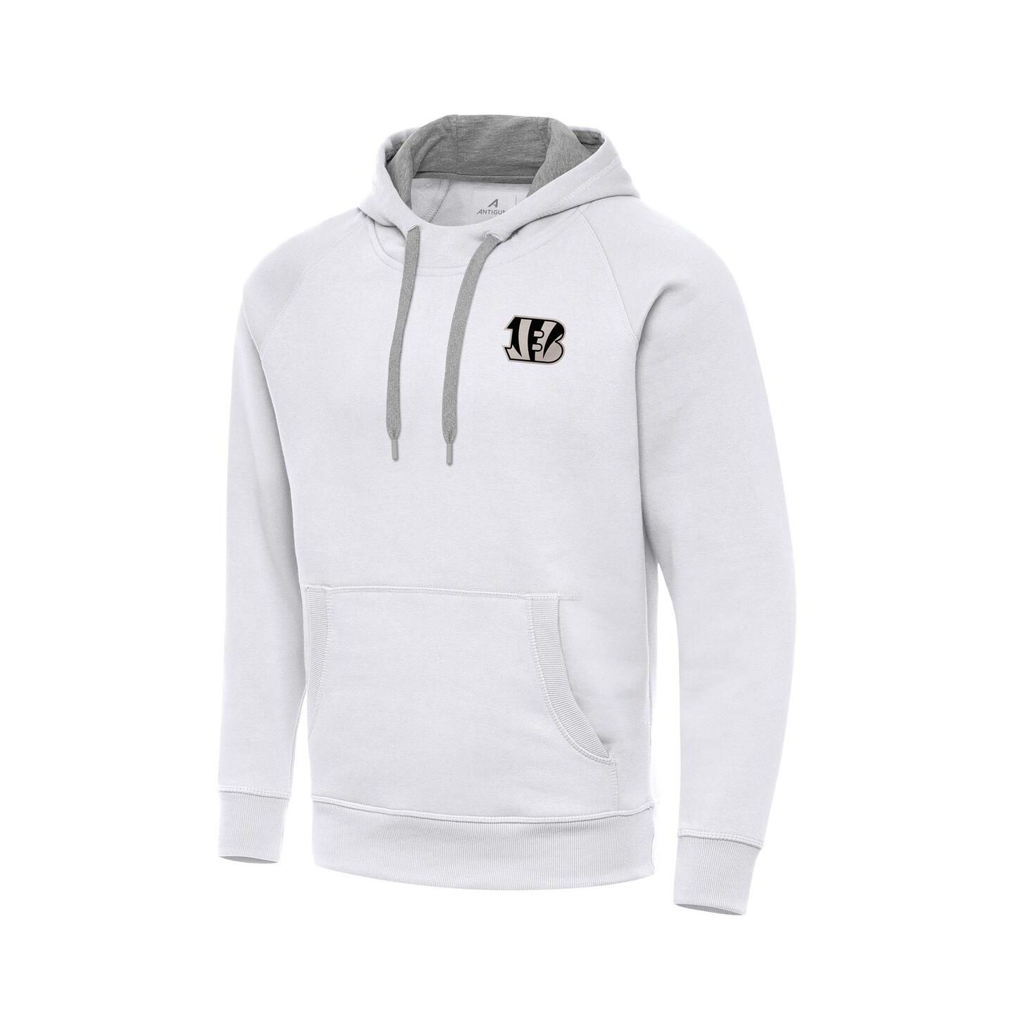 Мужское худи Antigua White Cincinnati Bengals Brushed Carbon Victory Pullover — фото 2