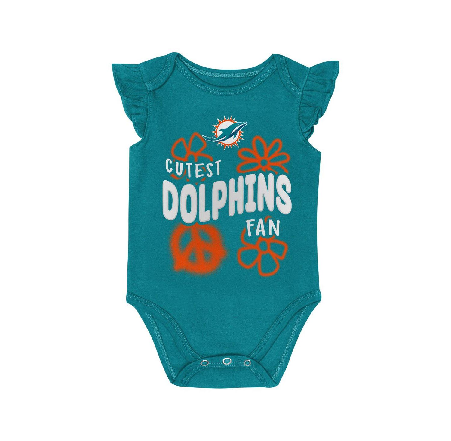 Baby Girls 2-Piece Miami Dolphins The Sunshine Bodysuit Set