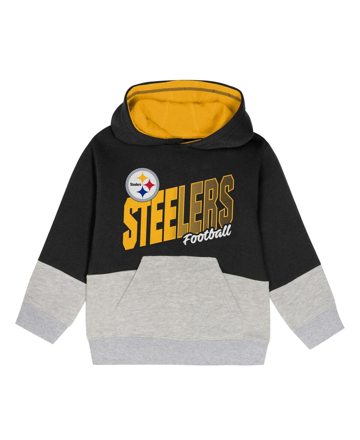 Outerstuff Toddler 2-piece Black Pittsburgh Steelers Lineman Fleece Hoodie And Pants Set In Black