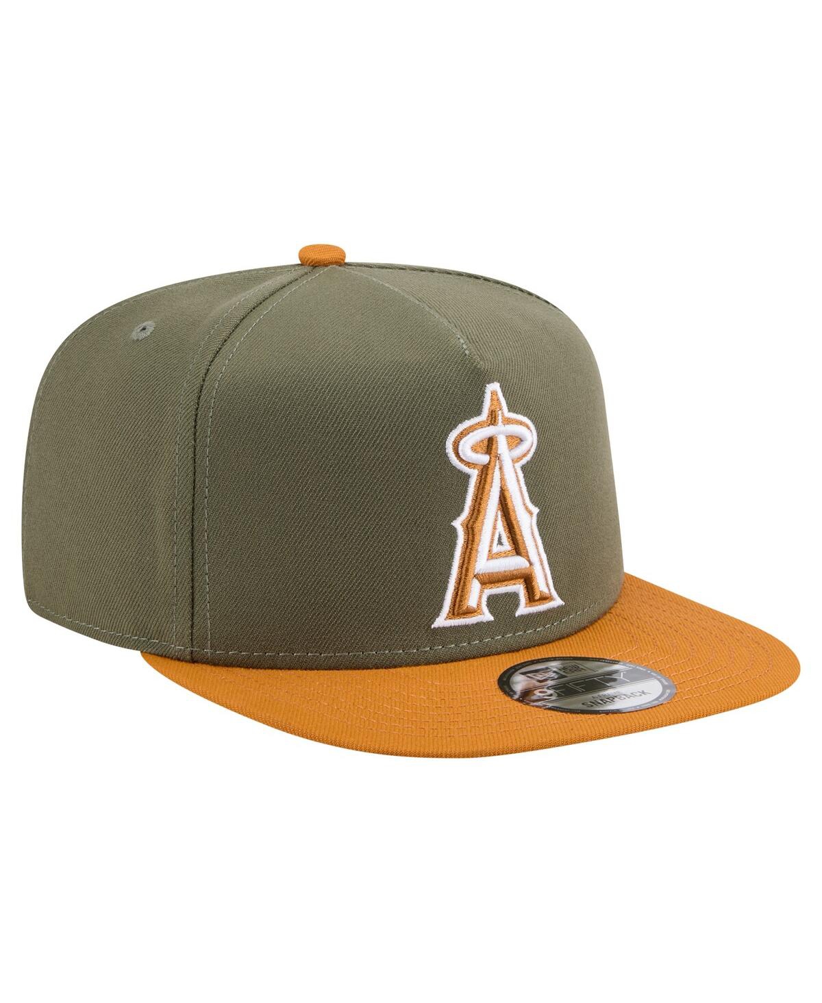 New Era Men's Olive/brown Los Angeles Angels Color Pack A-frame 9fifty Snapback Hat In Multi