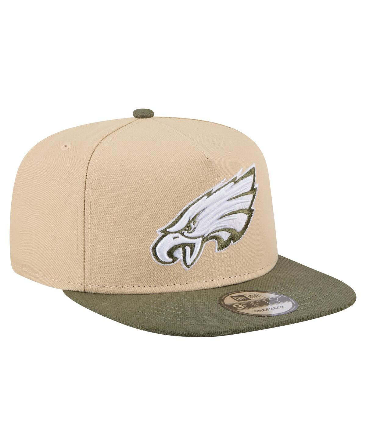 New Era Men's Khaki/olive Philadelphia Eagles Color Pack A-frame 9fifty Snapback Hat In Neutral