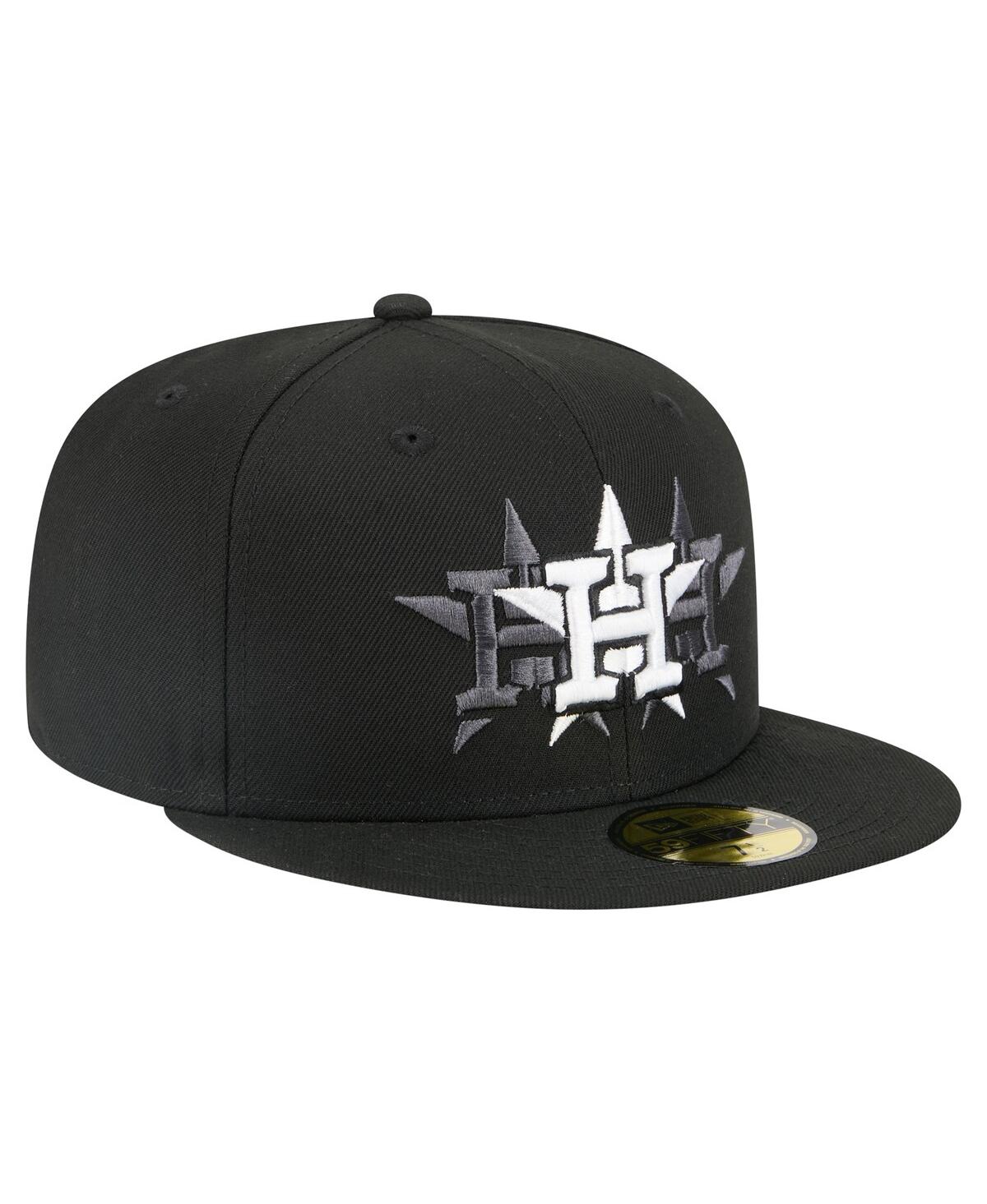 New Era Men's Black Houston Astros Tri-hit 59fifty Fitted Hat In Black