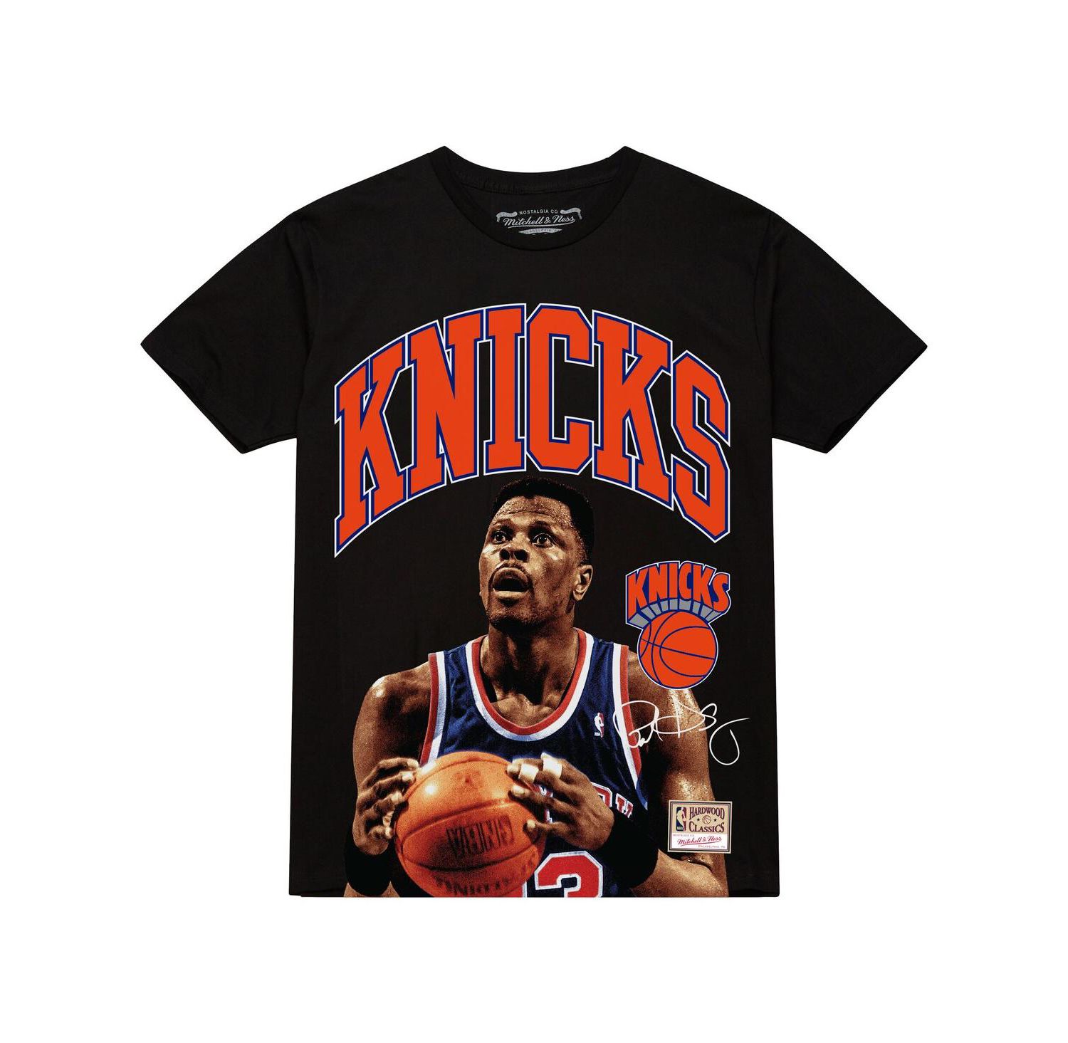 Men's Patrick Ewing Black New York Knicks Hardwood Classics Player Arch T-Shirt
