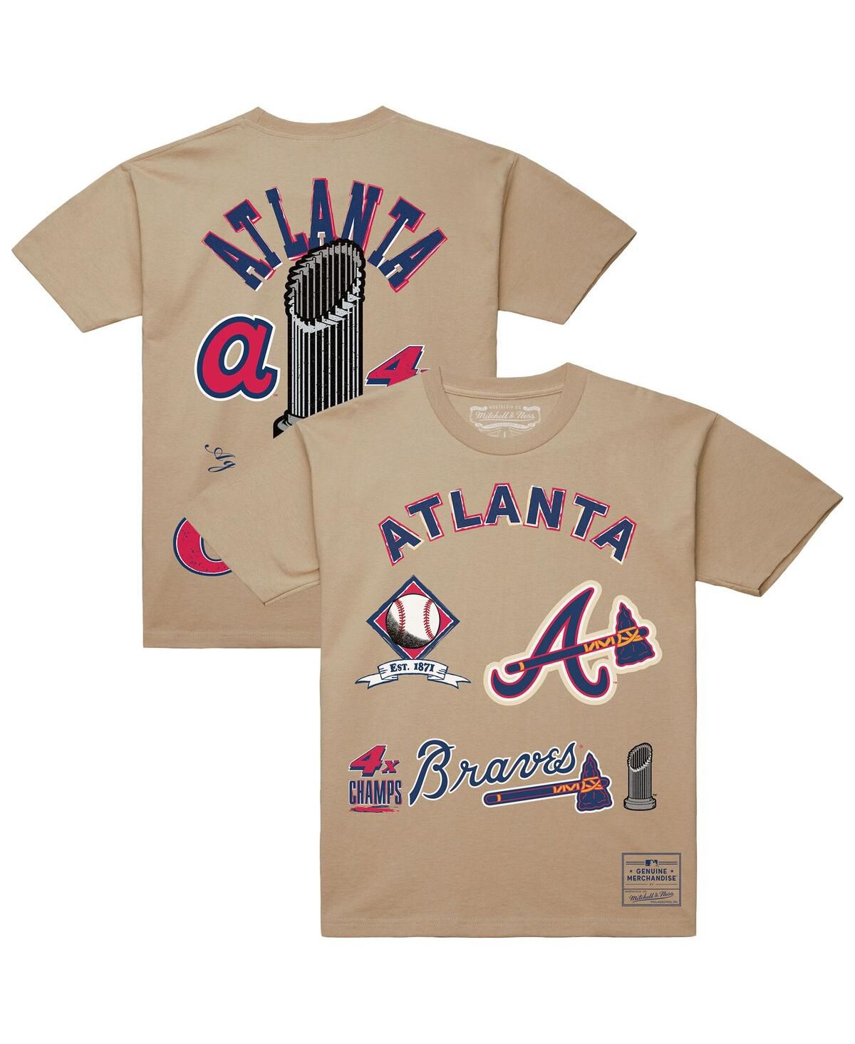 Мужская кремовая футболка Atlanta Braves Legacy Defined