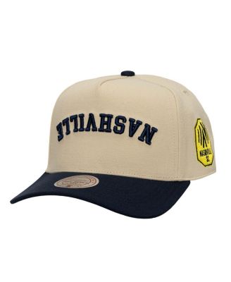Mitchell & Ness - Men's Cream/Navy Nashville SC Upside Down Pro Pinch Snapback Hat