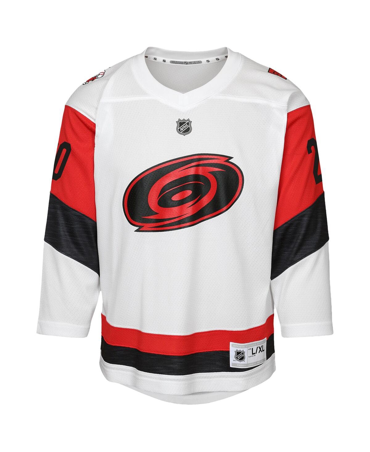 Outerstuff Big Boys and Girls Sebastian Aho White Carolina Hurricanes Away Replica Player Jersey