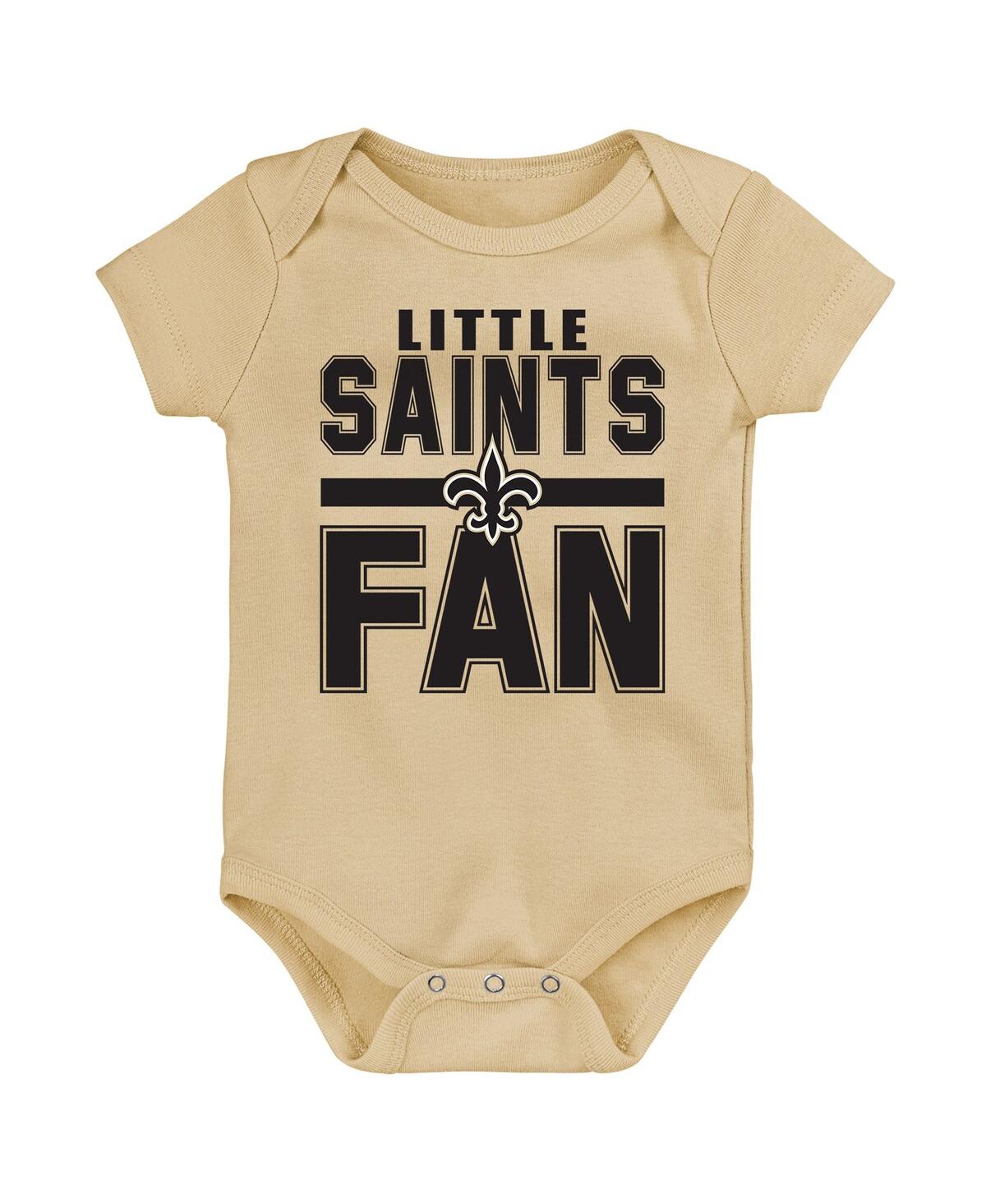 Outerstuff Newborn 3-piece New Orleans Saints Little Tike Bodysuit Set In Black