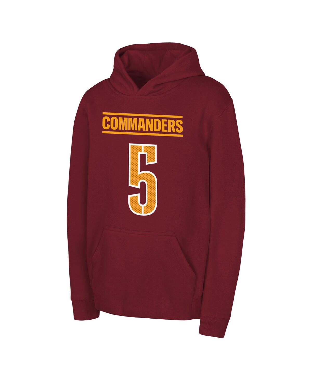 Outerstuff Big Boys And Girls Jayden Daniels Burgundy Washington Commanders Mainliner Player Name Number Hoodie In Burgundy