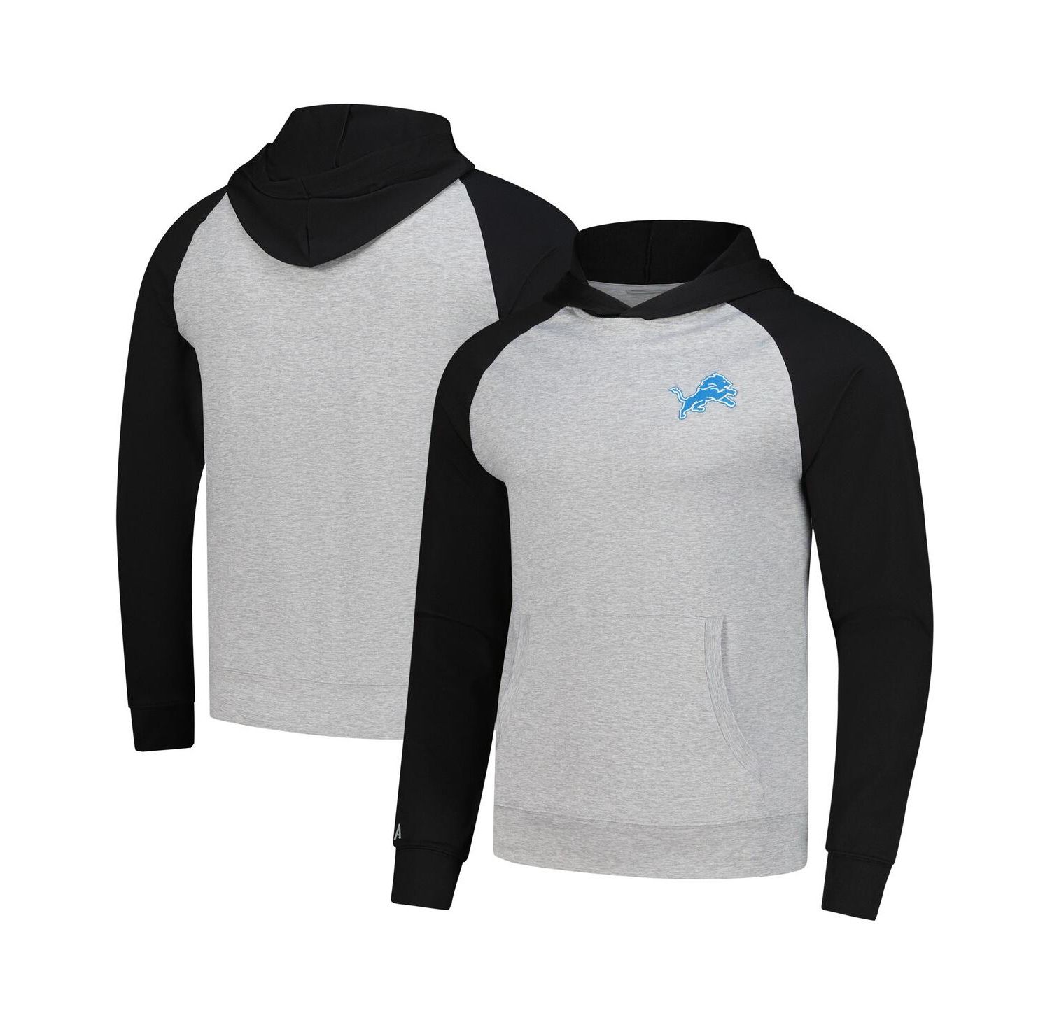 Men's Heather Gray/Black Detroit Lions Urgent Pullover Hoodie