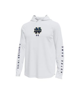 Men's White Notre Dame Fighting Irish Tech Stretch Long-Sleeve Hooded T-Shirt