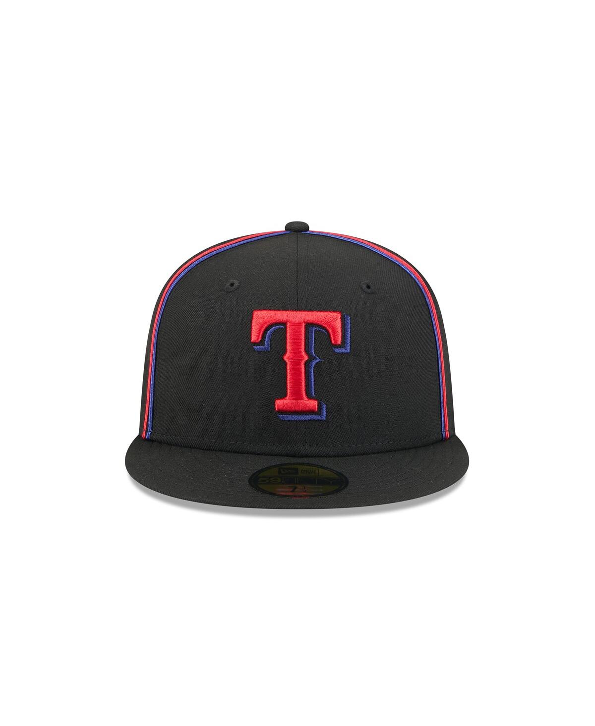 New Era Men's Black Texas Rangers Soutache 59fifty Fitted Hat In Black