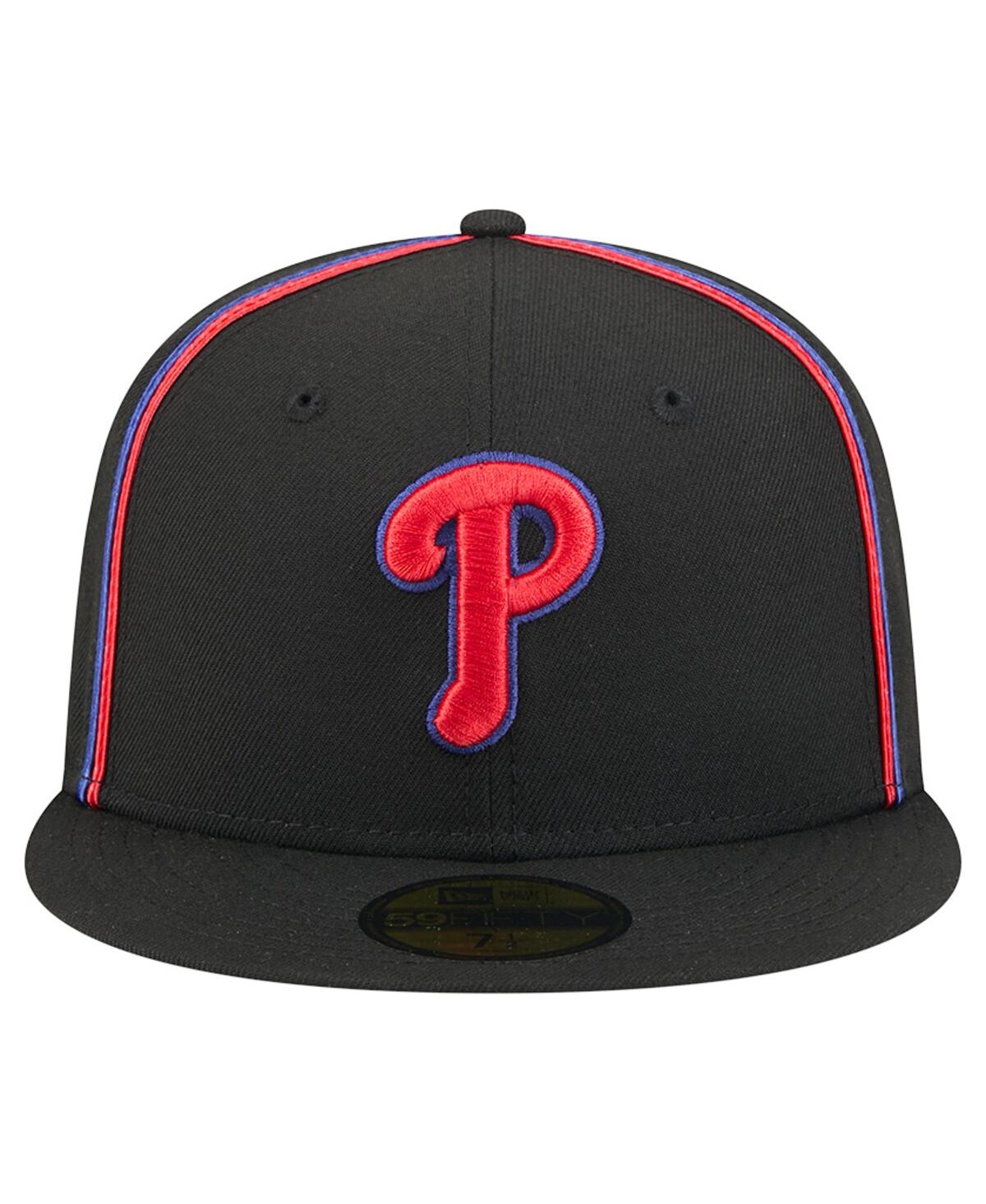 New Era Men's Black Philadelphia Phillies Soutache 59fifty Fitted Hat In Black