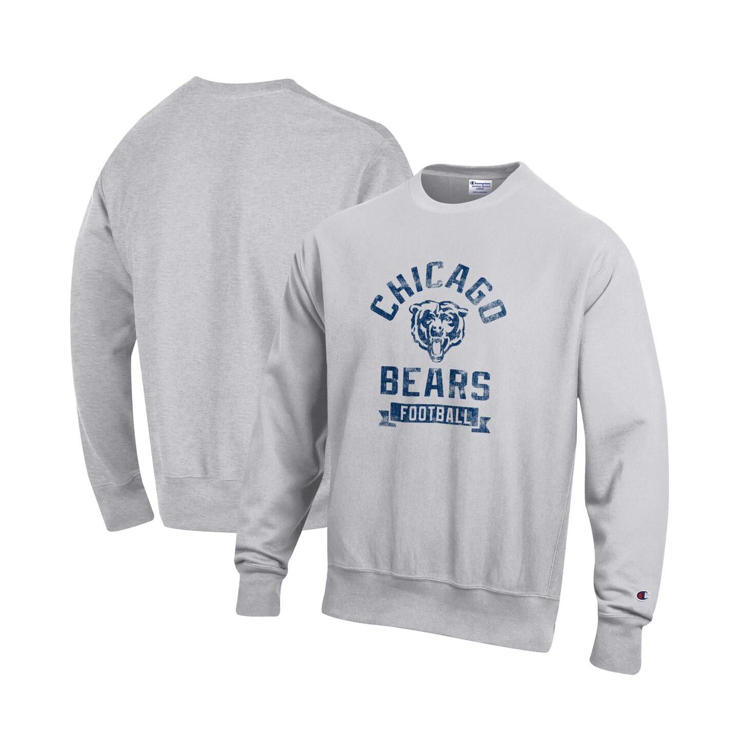 Мужской свитшот Champion Heather Gray Chicago Bears Reverse Weave Fleece Pullover — фото 1