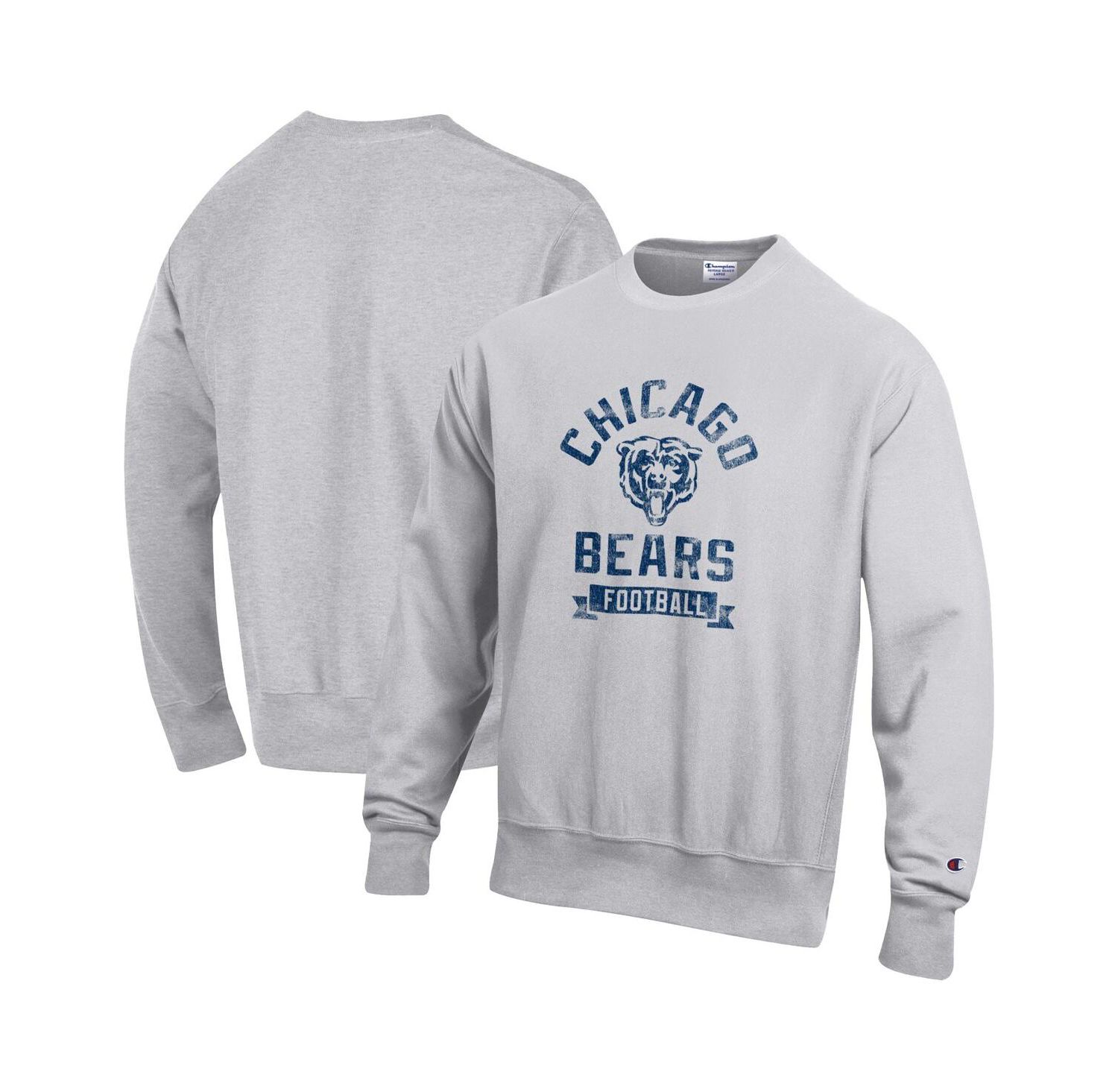 Men's Heather Gray Chicago Bears Reverse Weave Fleece Pullover Sweatshirt