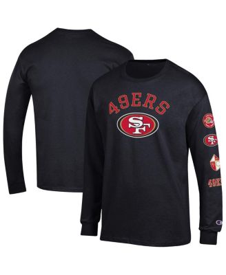 Champion - Men's Black San Francisco 49ers Seal Long Sleeve T-Shirt