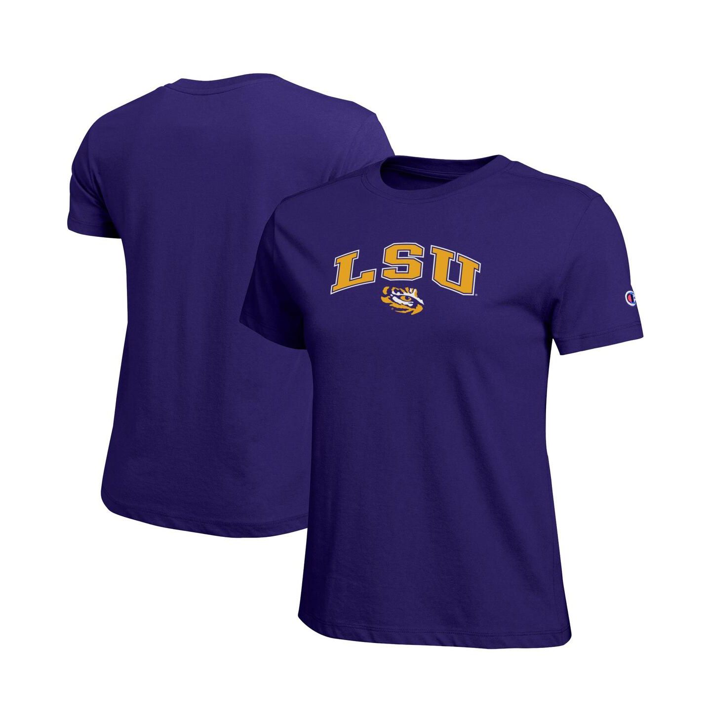 Женская футболка Champion Purple LSU Tigers Arched Over Logo — фото 1