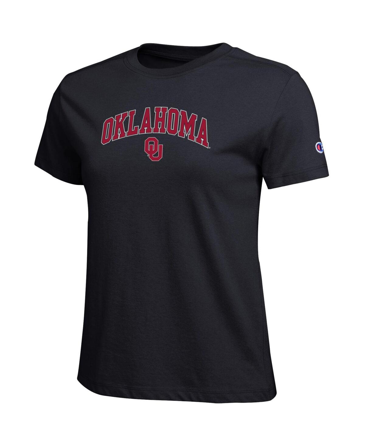 Champion Women's Black Oklahoma Sooners Arched Over Logo T-shirt In Black