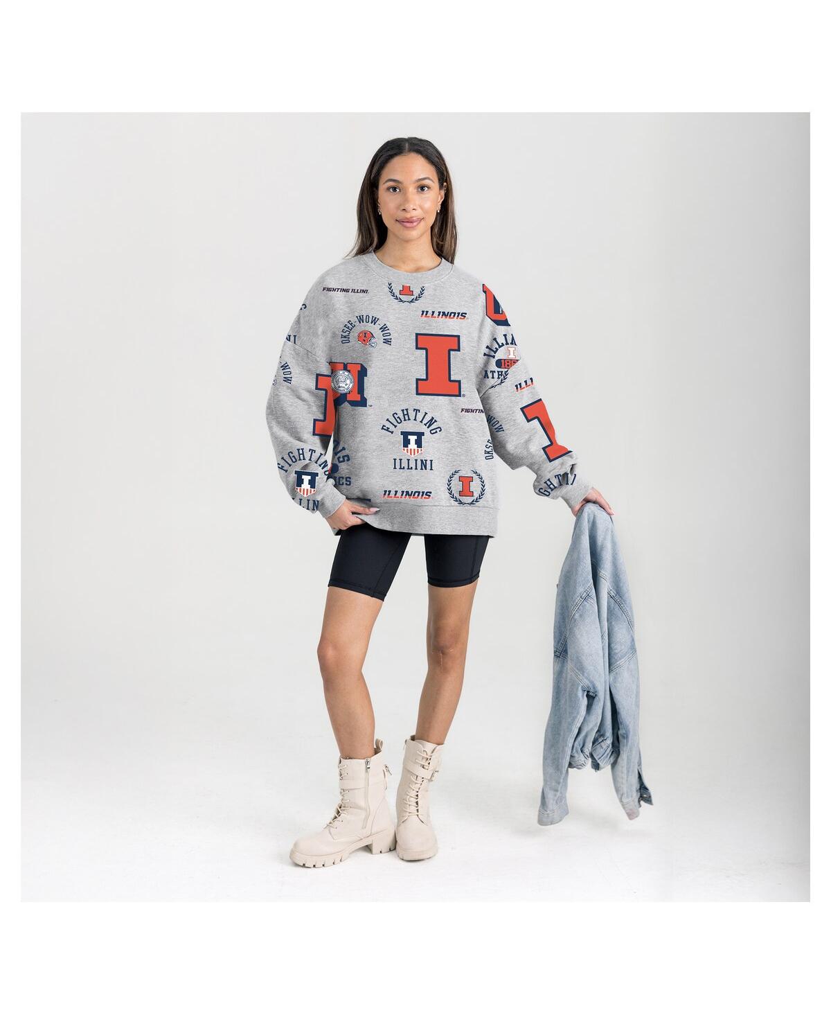 Gameday Couture Women's Gray Illinois Fighting Illini Always On Repeat Fleece Sweatshirt In Gray