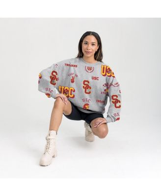 Women's Gray USC Trojans Always on Repeat Fleece Sweatshirt