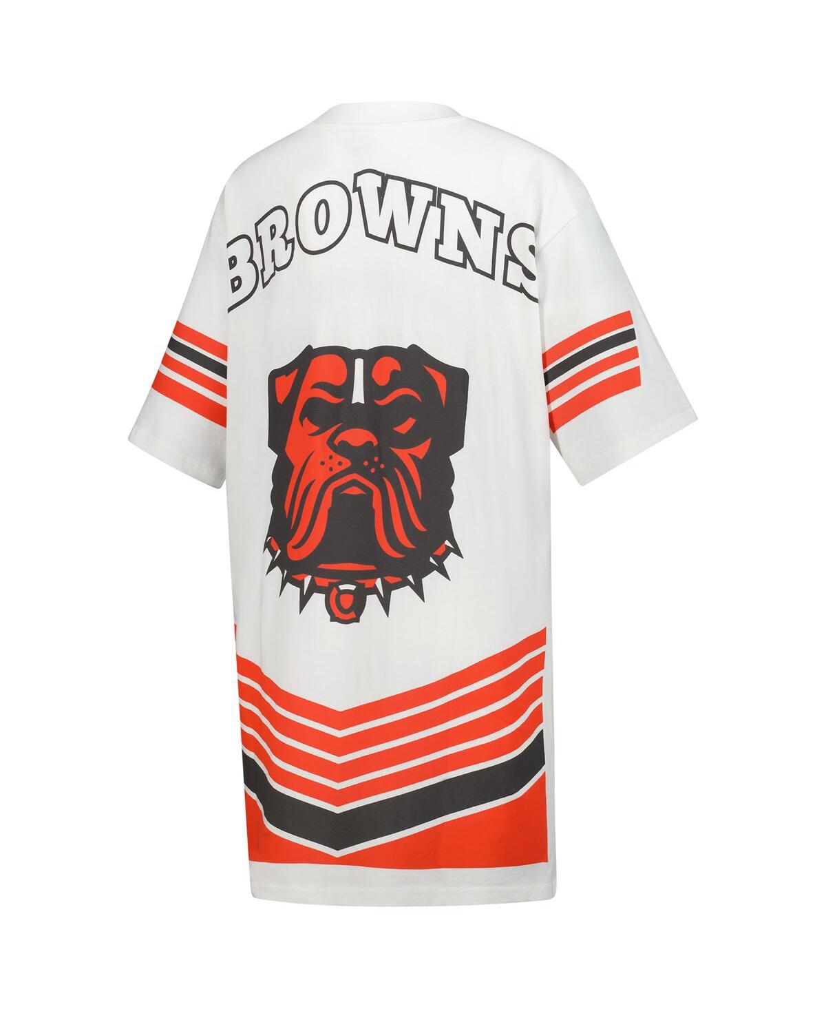 Gameday Couture Women's White Cleveland Browns Perfect Score Vintage T-shirt Dress In White