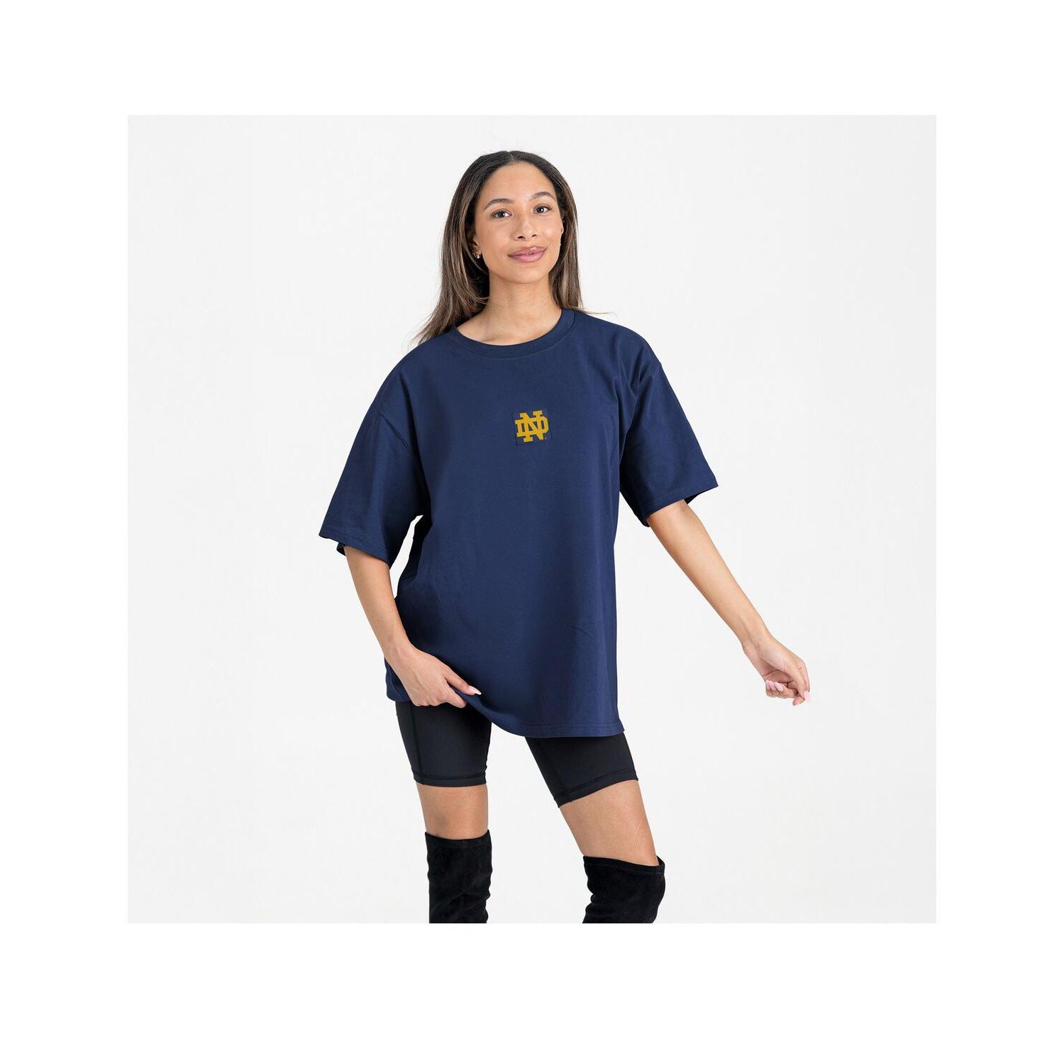 Women's Navy Notre Dame Fighting Irish Oversized Back at Ya T-Shirt