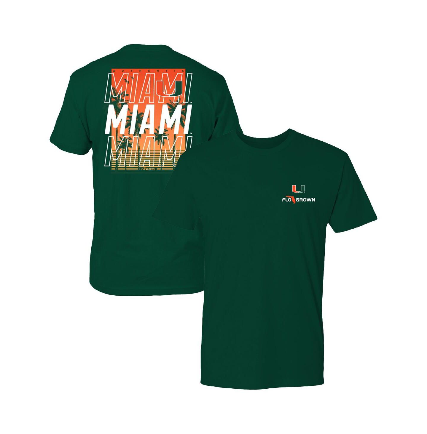 Мужская футболка FLoGrown Green Miami Hurricanes Repeat Poster — фото 1