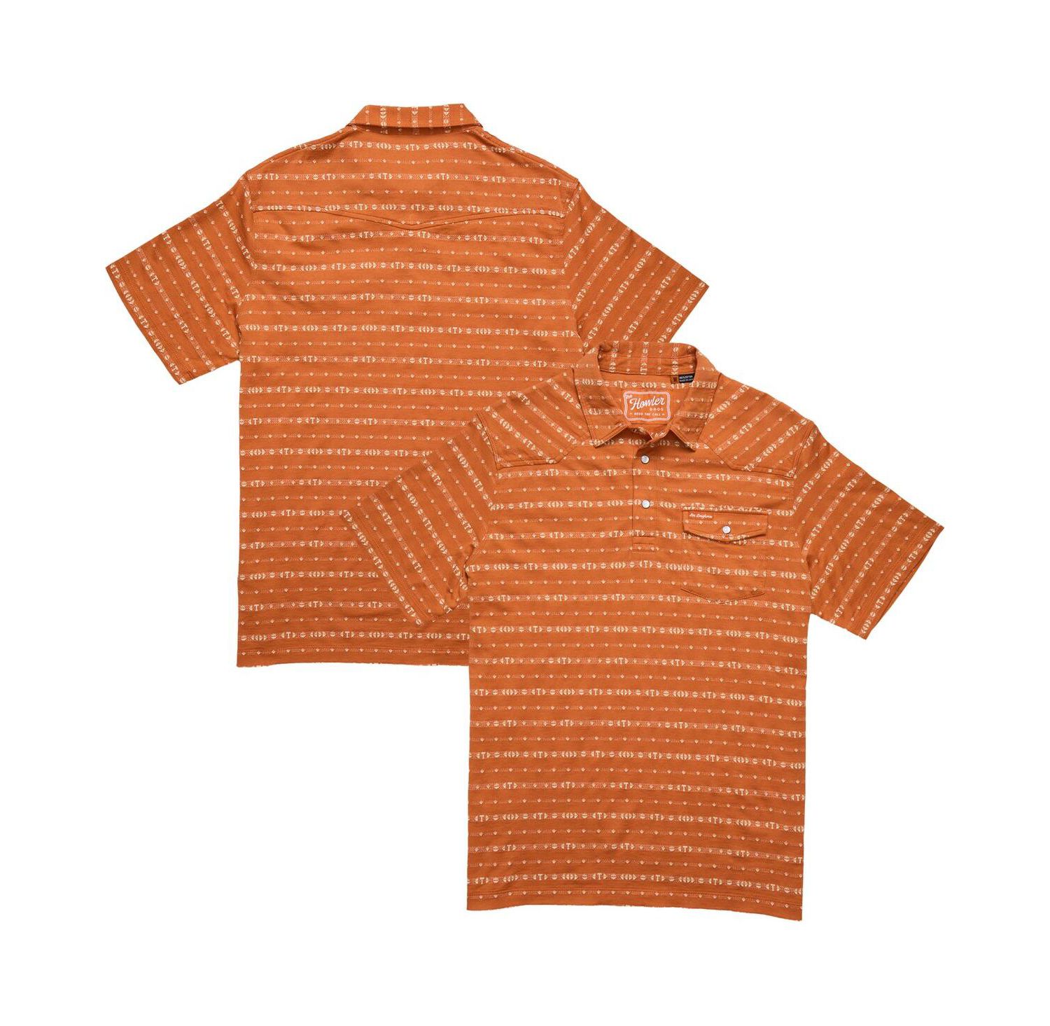 Men's Texas Orange Texas Longhorns Jacquard Ranchero Polo Shirt