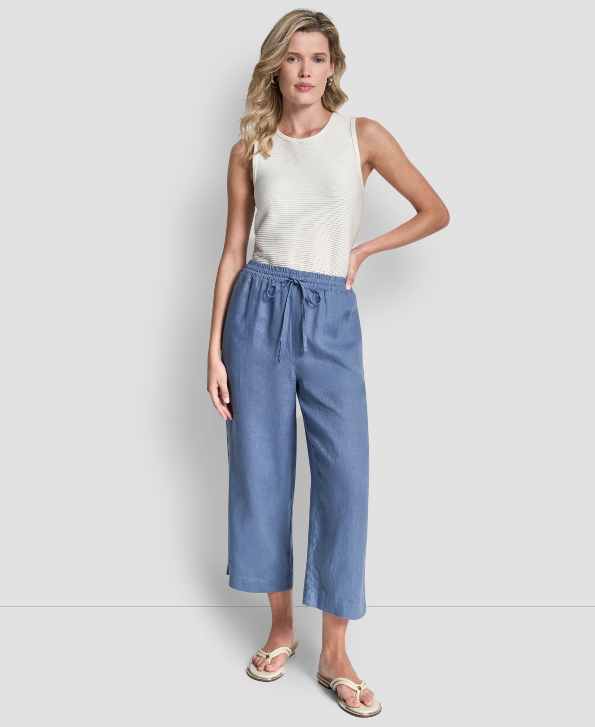 Dkny Women's Pull-on Wide-leg Pants In Blue