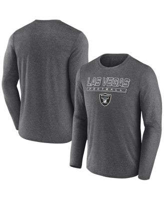 Fanatics - Men's Heather Charcoal Las Vegas Raiders Fundamentals Long Sleeve T-Shirt